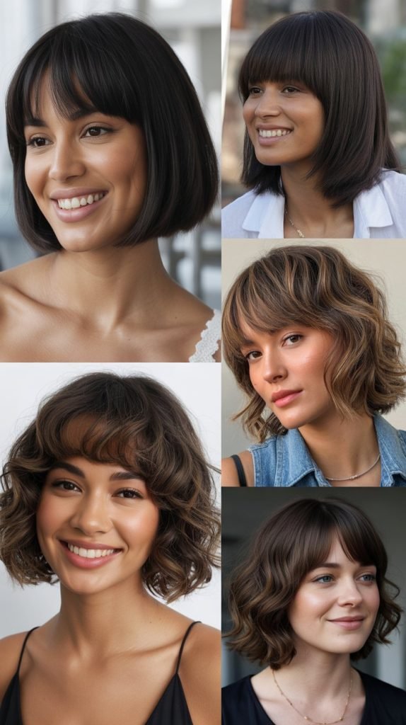 Layered Bob With Full Bangs