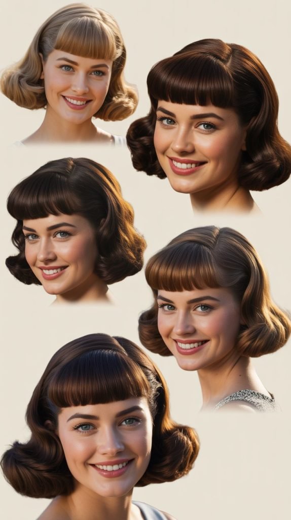 Vintage-Inspired Bob with Long Pin-Up Bangs
