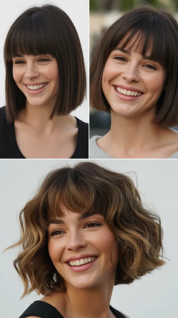  Chin-Length Bob with Voluminous Full Bangs