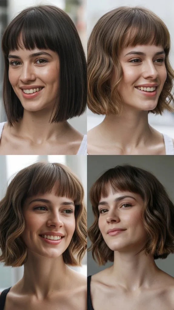 Chin-Length Bob with Arched Bangs