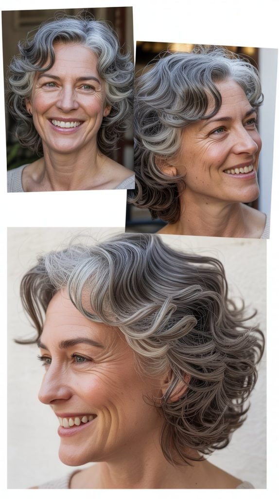 Blunt Cut with Gray Lowlights