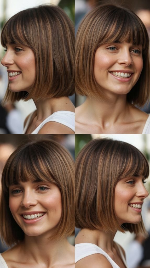 Classic Medium Bob with Blunt Bangs