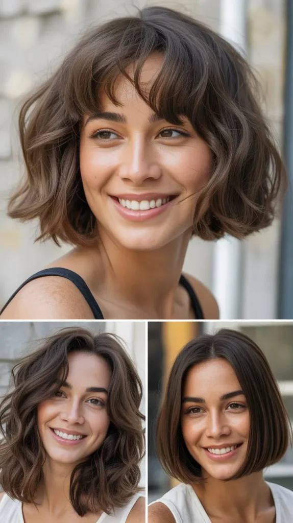  Tousled Chin-Length Bob with Bardot Bangs