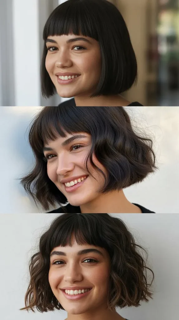 Chin-Length Bob with Micro Bangs