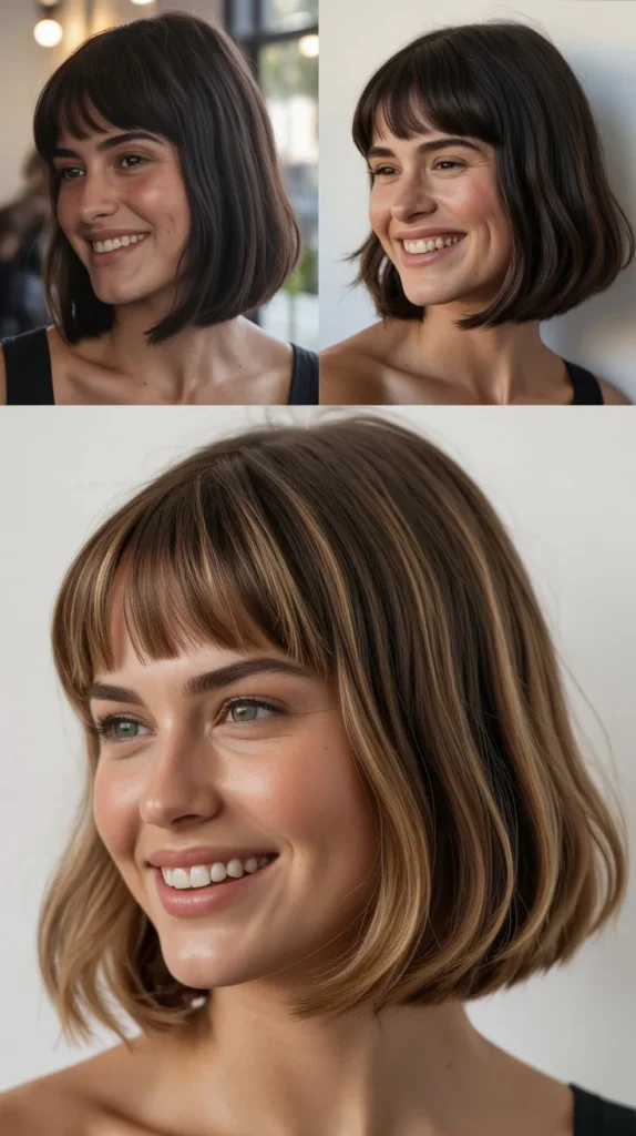Graduated Chin-Length Bob with Baby Bangs