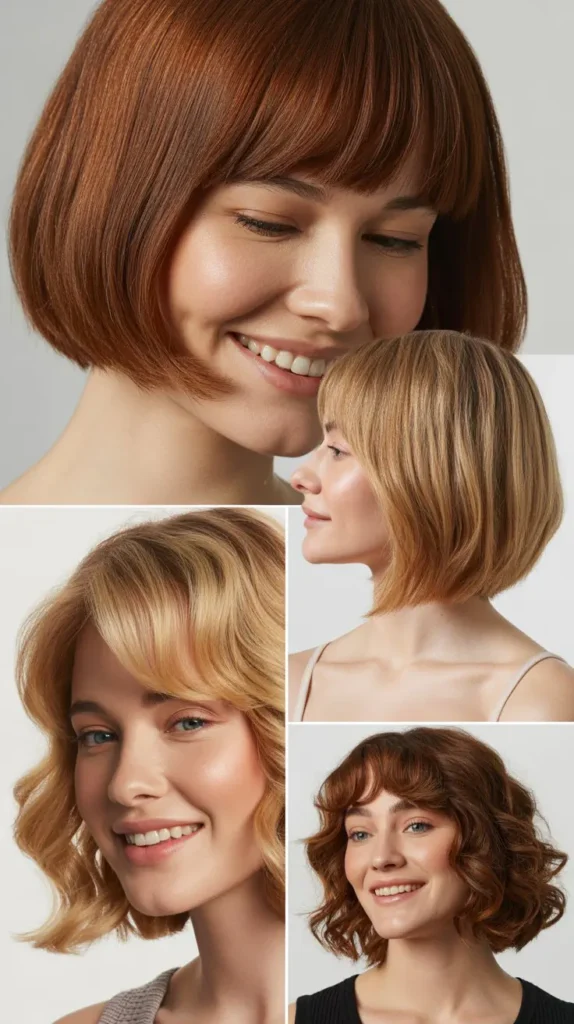 Chin-Length Bob with Side-Swept Bangs