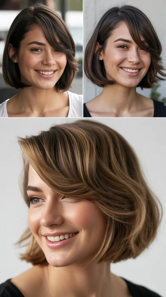  Chin-Length Bob with Feathered Side Bangs