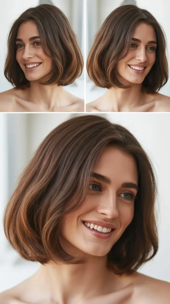  Chin-Length Bob with Internal Layers Only