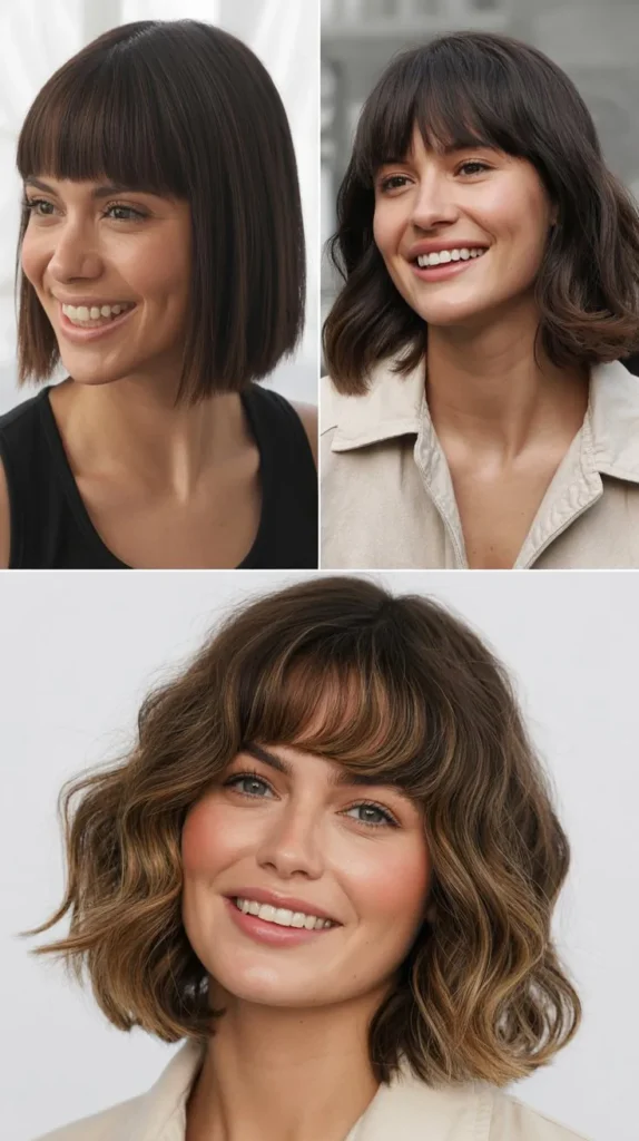 Chin-Length Cut with Curtain Bangs