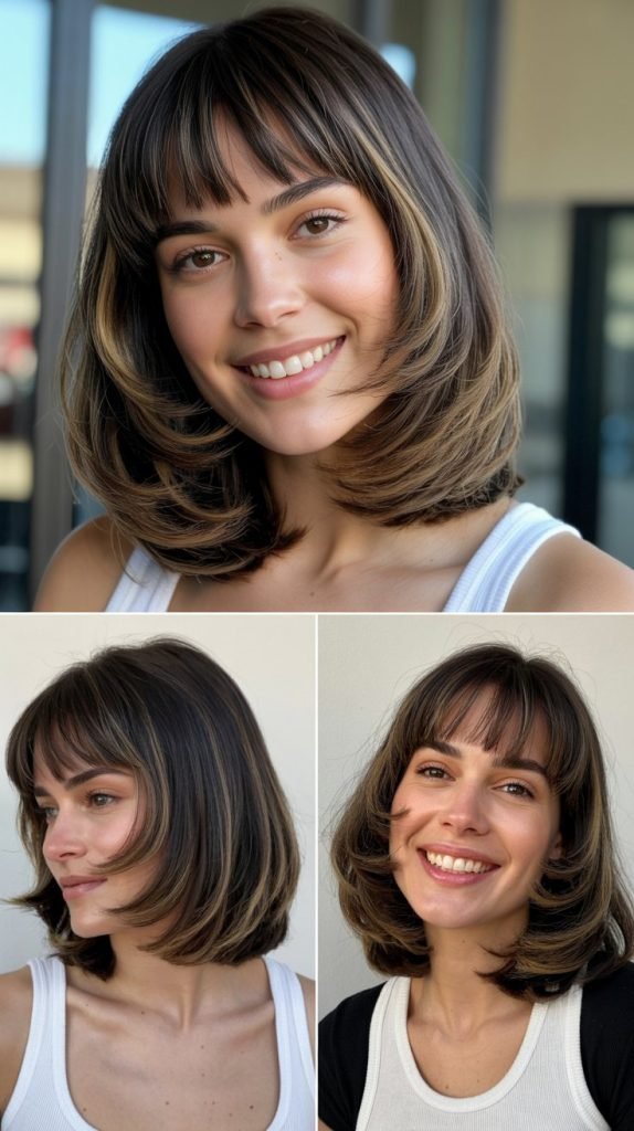 Straight Bangs with Concave Layers