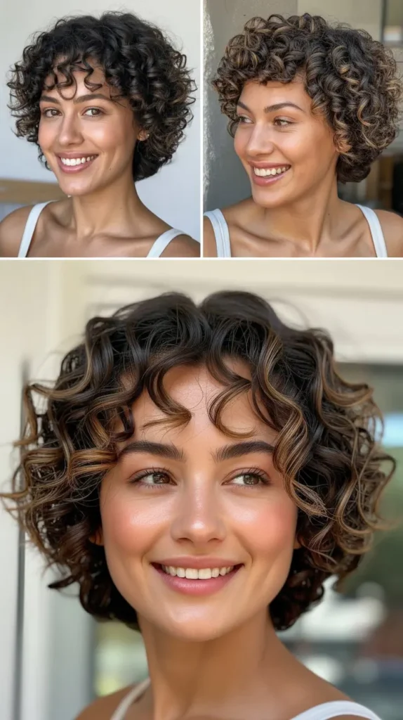  Chin-Length Curly Stacked Bob