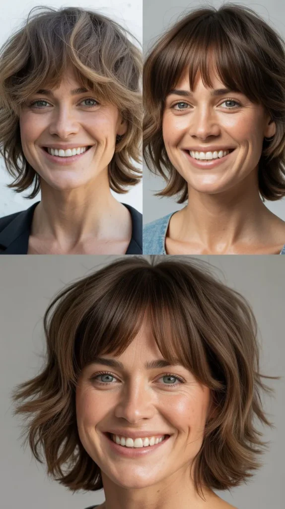  Shaggy Chin-Length Cut with Fringe Bangs