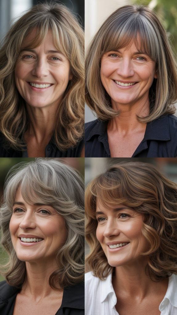 Curtain Bangs with Highlights