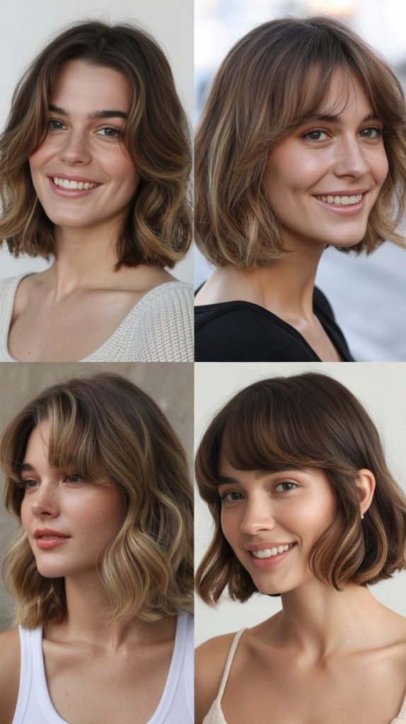  Long Bob With Soft Fringe And Subtle Waves