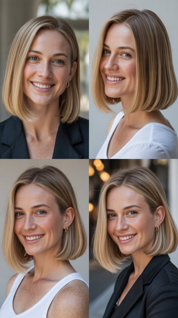 Classic Straight Blonde Lob