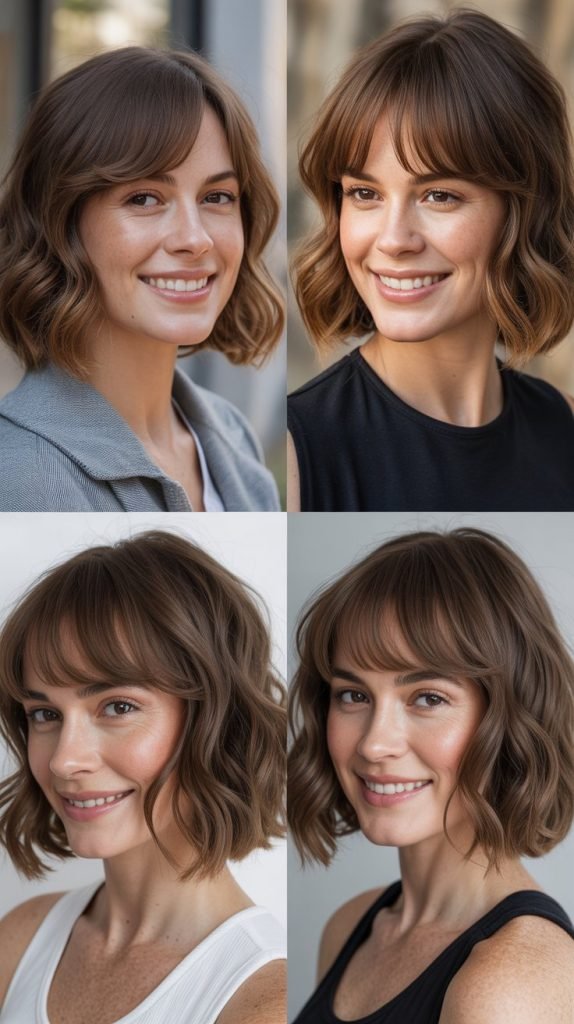  Wavy Bob With Tapered Bangs