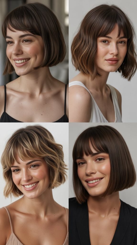  Blunt Bob With Diagonal Bangs