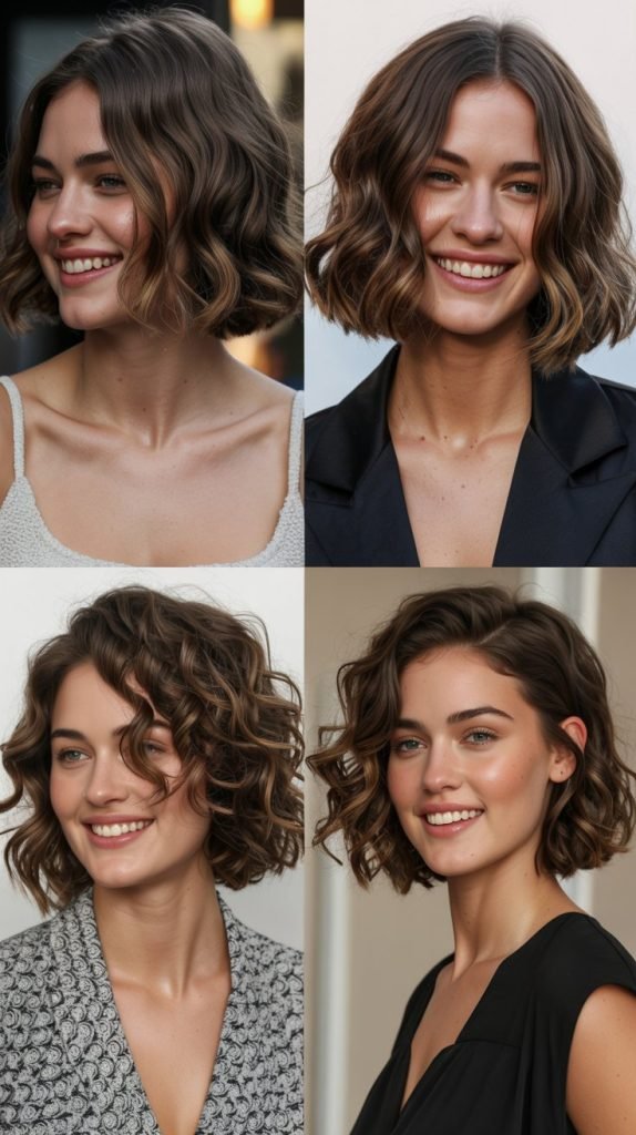 Blunt-Cut Wavy Lob