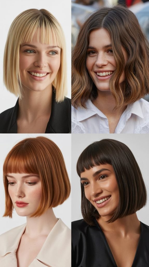 Blunt Lob With Baby Bangs