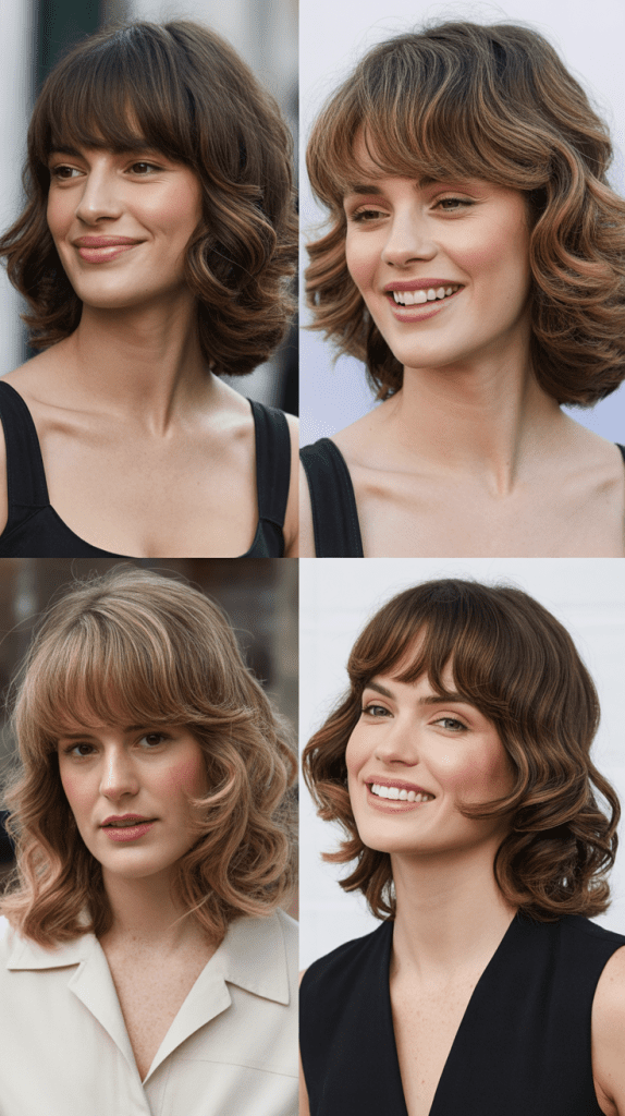 Angled Side Bangs with Chin-Length Bob