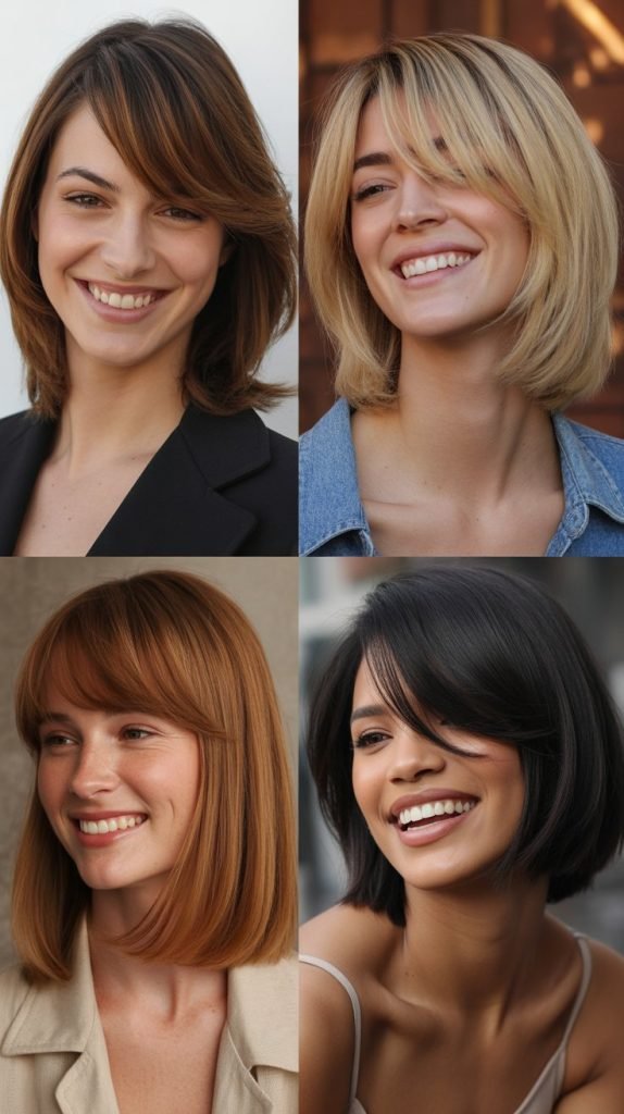 Medium-Length A-Line with Long Side Bangs