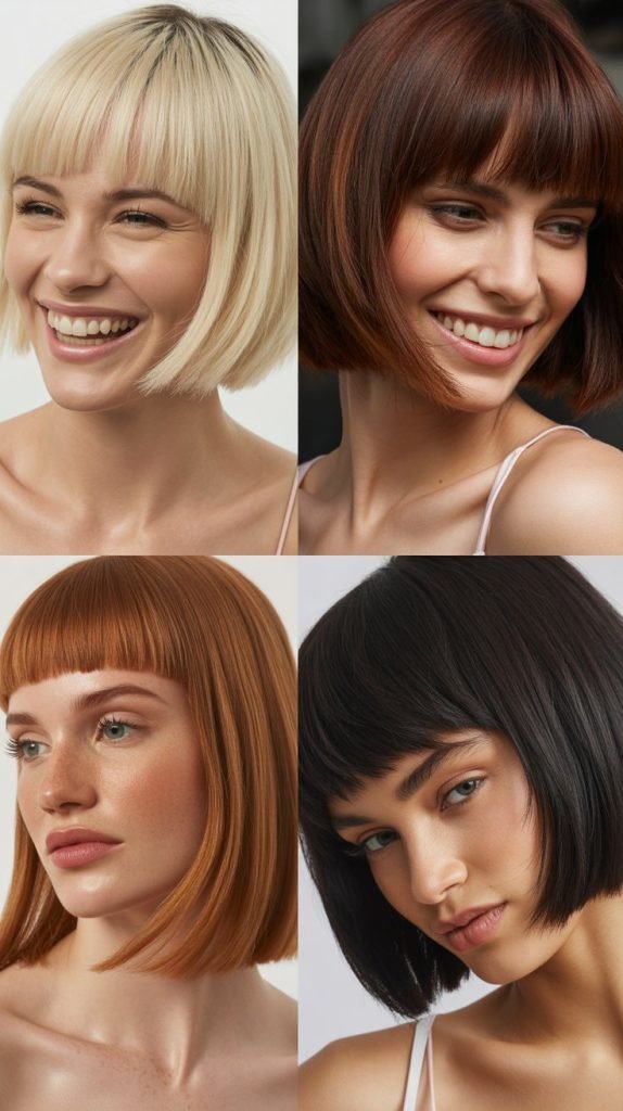 Inverted Bob With Blunt Bangs