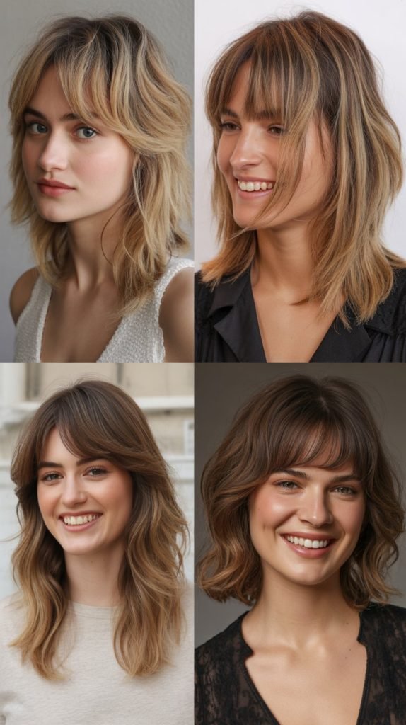 Medium Wavy With Soft Bangs