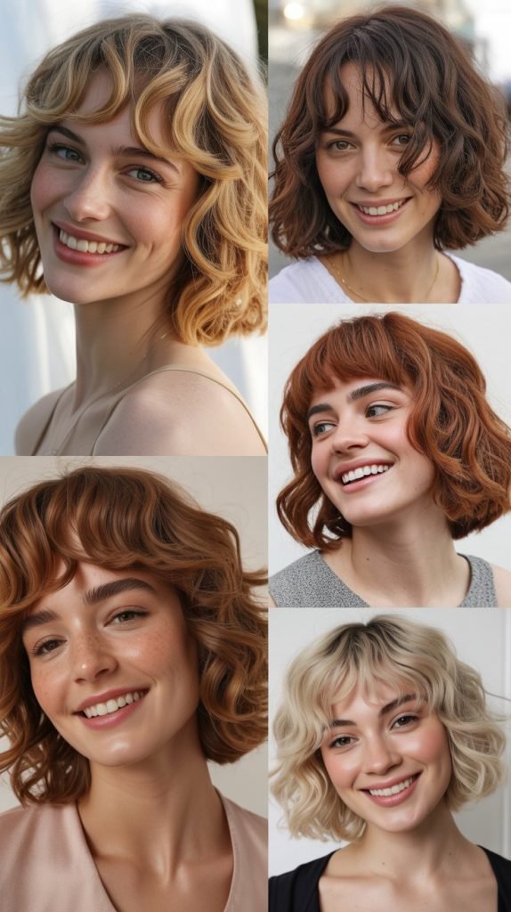 . Wavy Bob With Piecey Baby Bangs