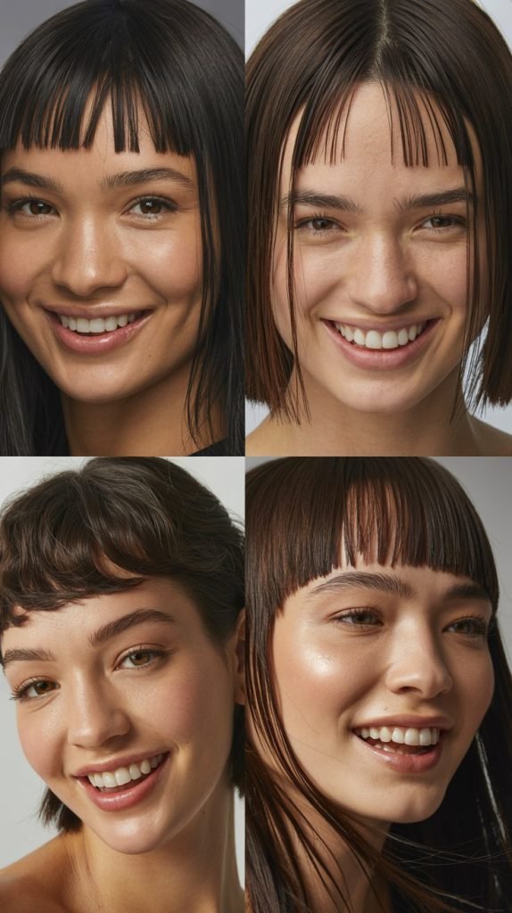 Pin-Straight Hair with Micro-Fringe