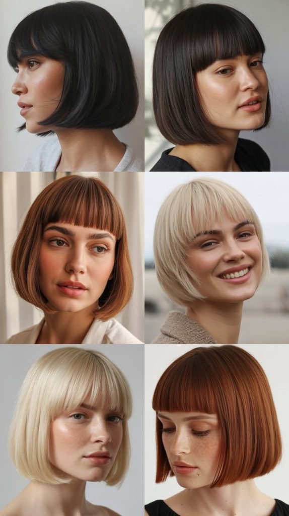Blunt Bob With Straight-Across Bangs