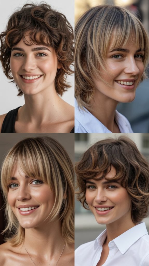Piece-y Asymmetrical Bangs with Layered Cut