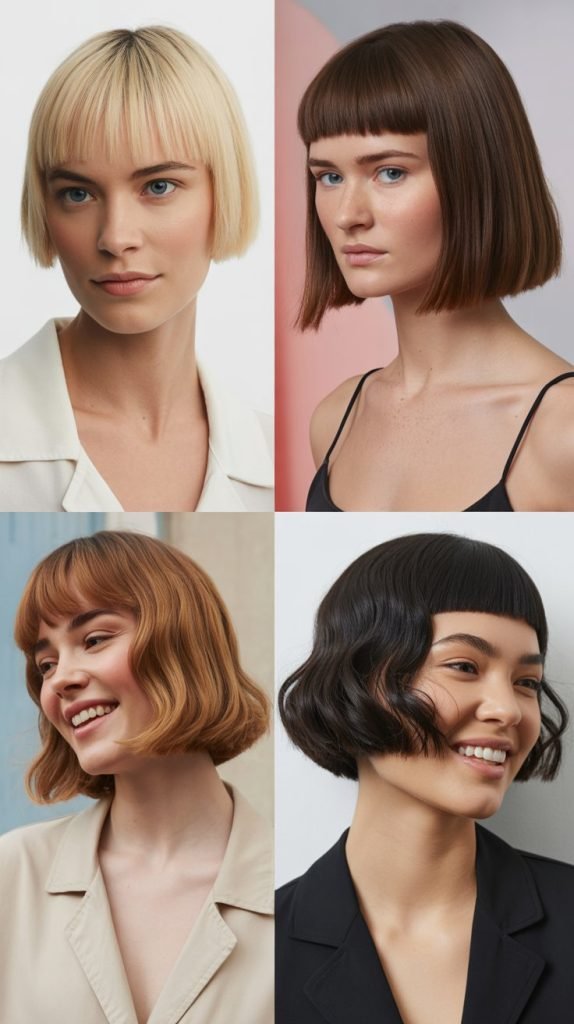  Blunt Bob With Long Wispy Bangs