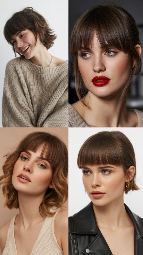 Wispy Blunt Bangs