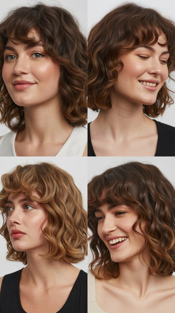  Medium Wavy Cut with Rounded Side Bangs