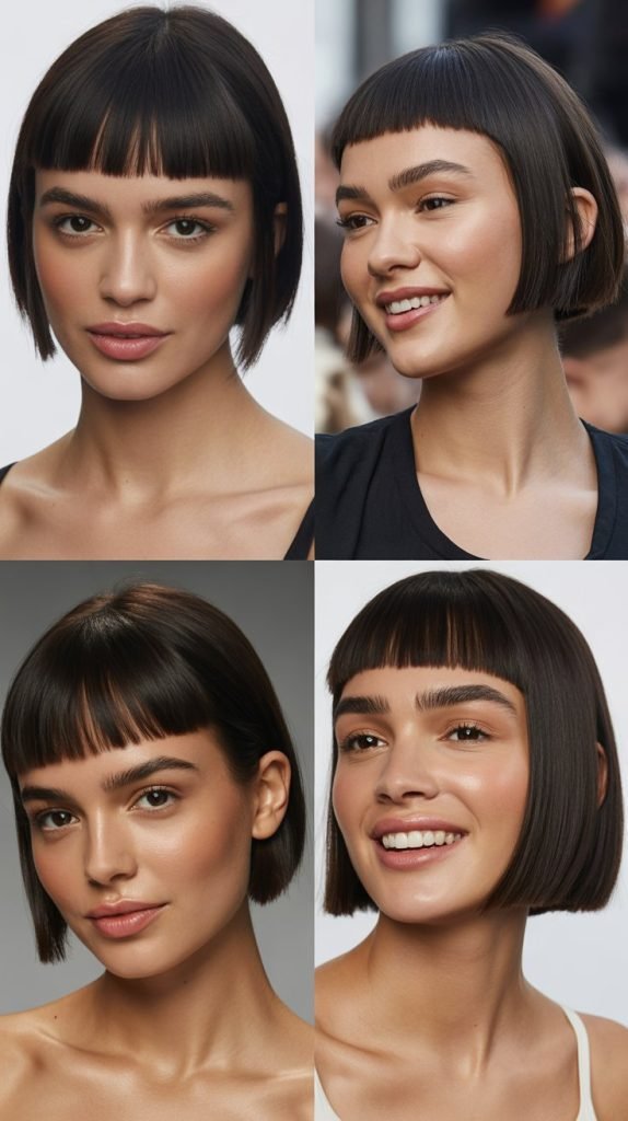 Blunt Micro Bangs with Blunt Bob