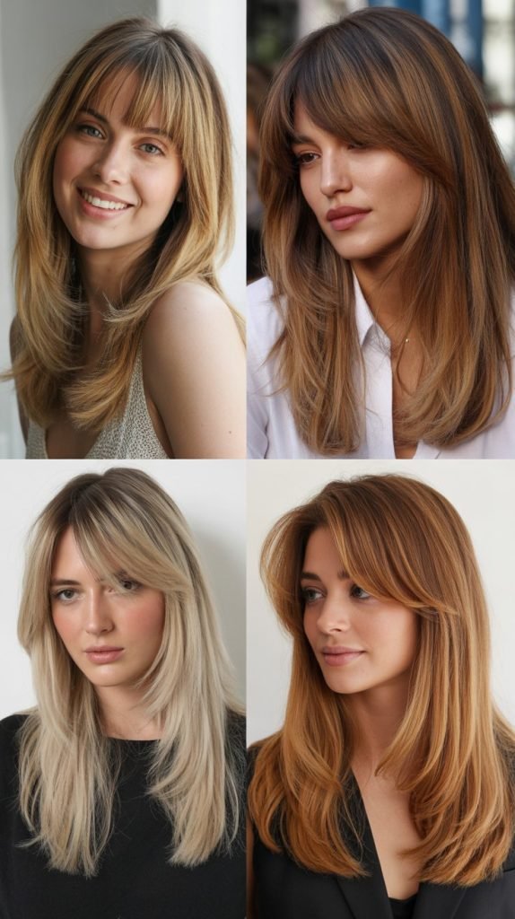 . Long Layers with Curtain Fringe