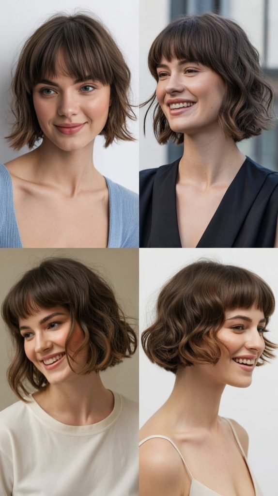 Textured Micro Bangs with Long Straight Hair