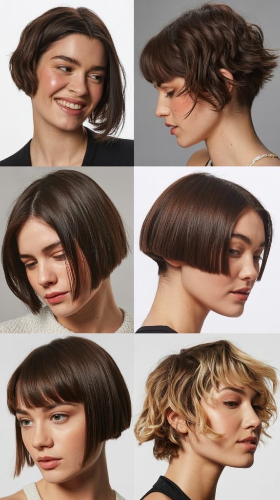 Textured Shaggy Bob with Wispy Curtain Bangs