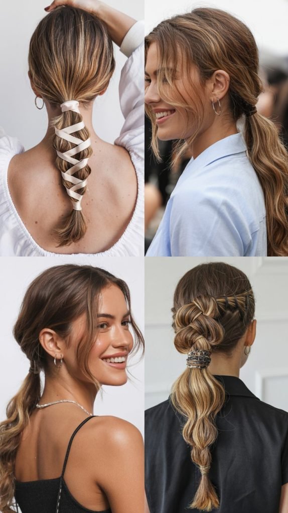 . The Wrapped Low Ponytail