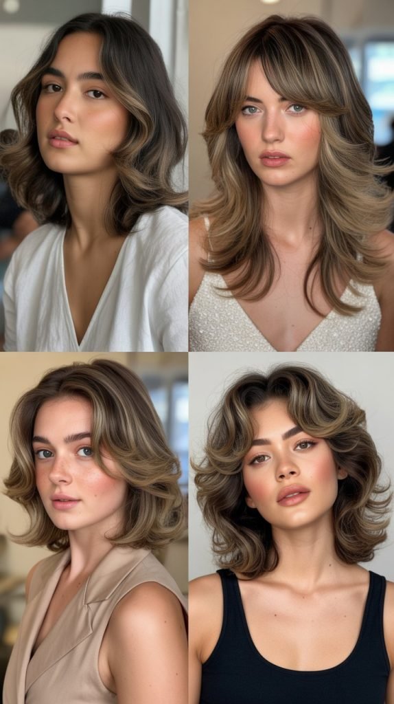 . Long Layers with Side Bangs