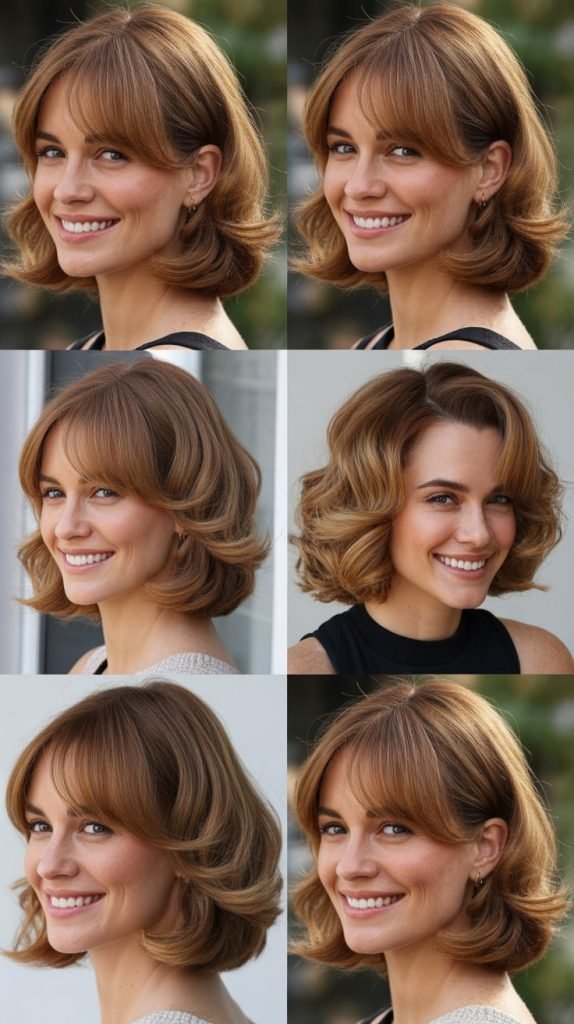 Classic Side-Swept Bangs with Layered Lob