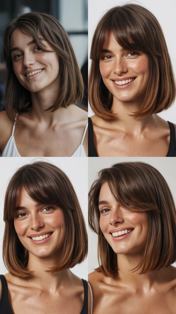  Blunt Long Bob With Peek-A-Boo Bangs