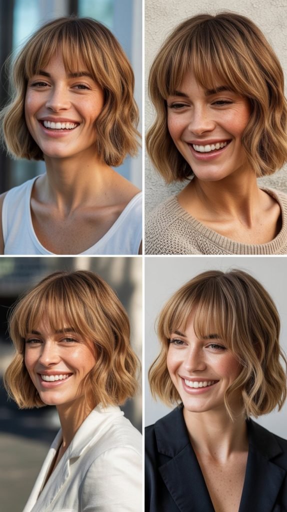  Layered Bob with Curtain Bangs