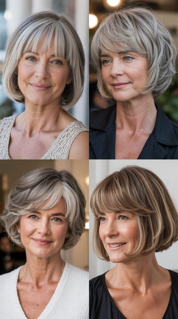 Dimensional Bob with Layered Bangs