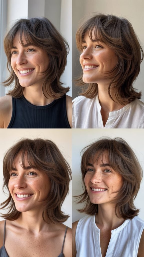 Wispy Bangs with Face-Framing Layers