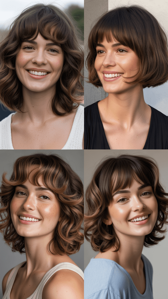 Soft Rounded Bangs With Internal Volume Layers
