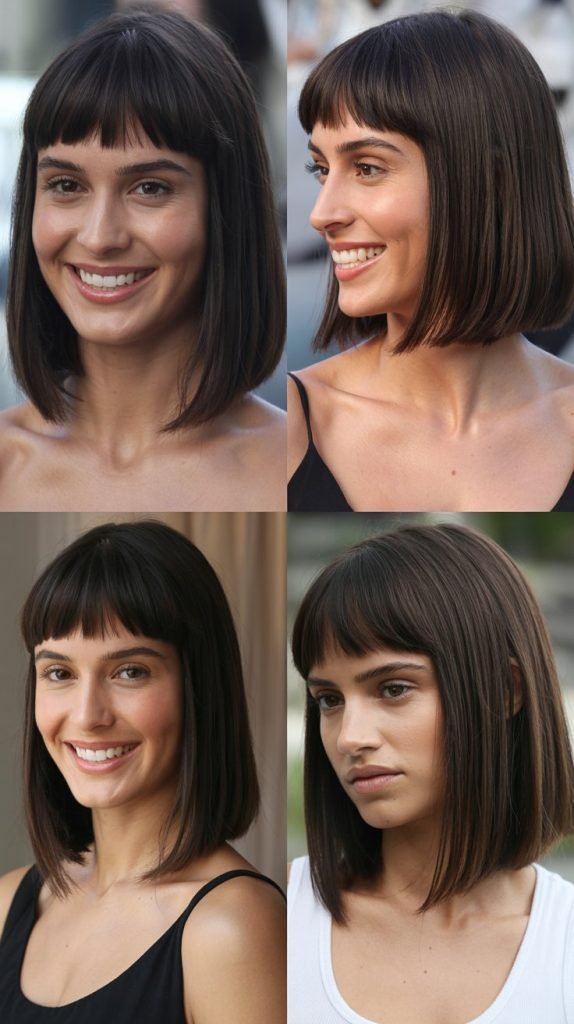 Sleek Long Bob With Micro Bangs