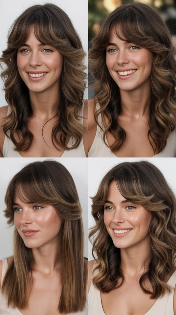 Center-Parted Bangs With Mermaid Layers