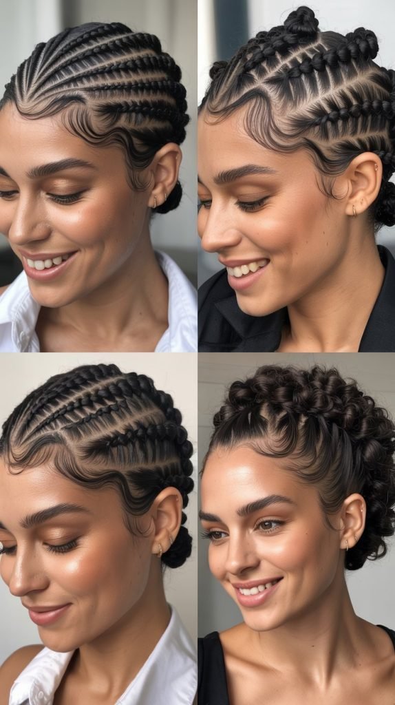 Zigzag Part with Low Buns