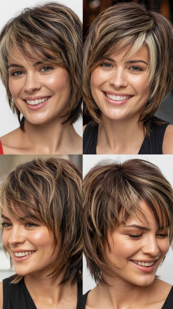 Razor-Cut Choppy Layers with Dimensional Color